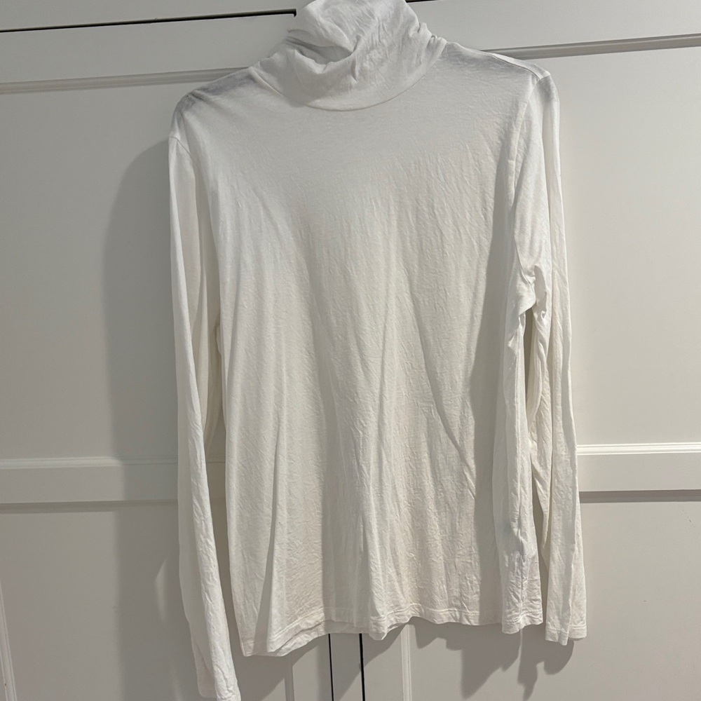 J Crew White thin Turtleneck XL